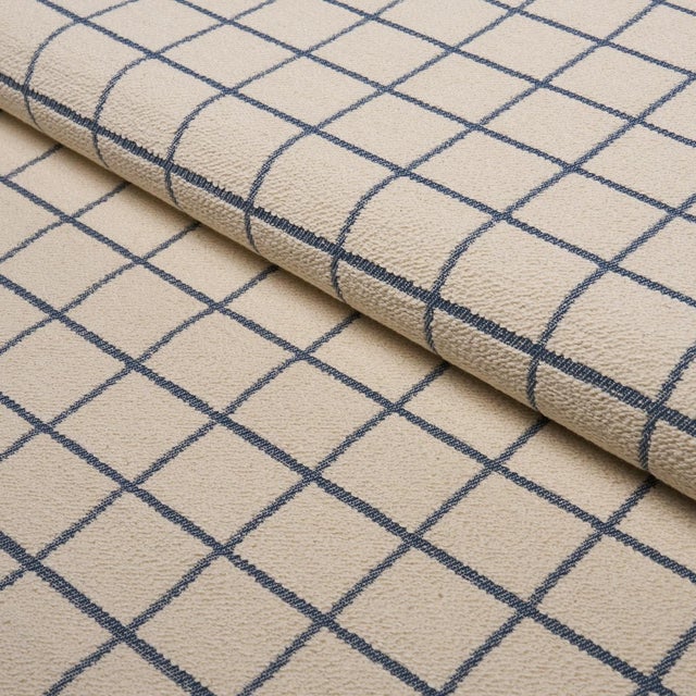 Contemporary SAMPLE - Schumacher X Caroline Z Hurley Tucson Grid Fabric In Blue For Sale - Image 3 of 3