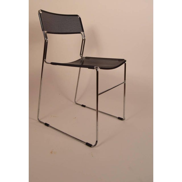 Black and Chrome Metal Mesh Chair Chairish