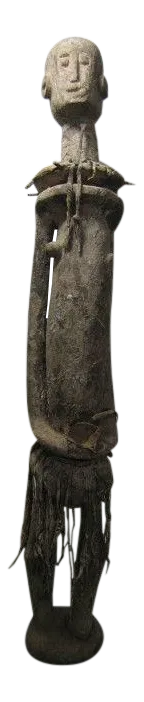 Vintage Bobo Fetish Statue Figure African Dogon Mask Tribal Mali Brut Naive Visionary Primitive Folk Carved Wood Sculpture