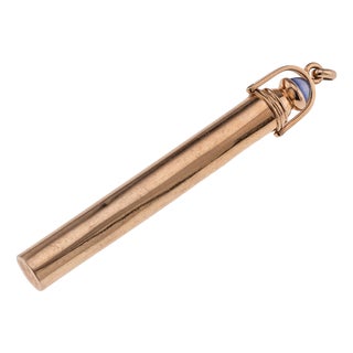 Antique French Gold and Sapphire Retractable Pencil, 1900 For Sale