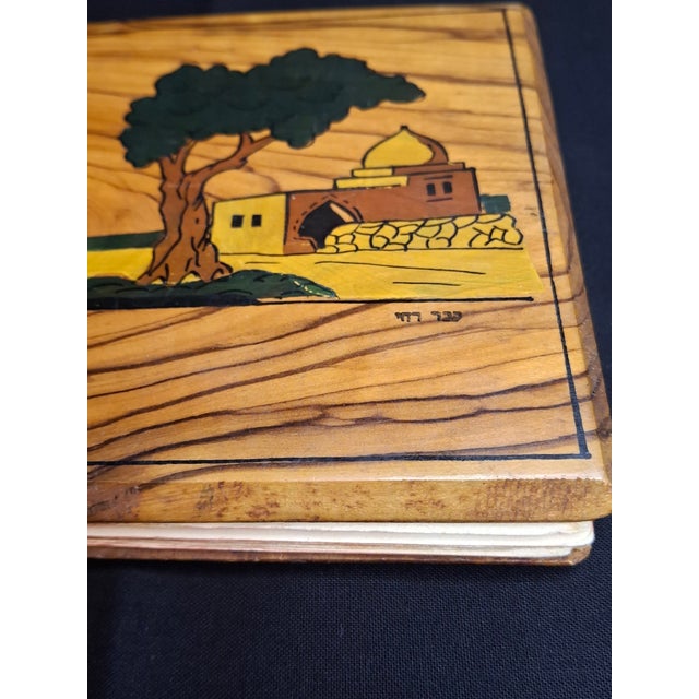 1930s Bezalel Jerusalem Olive Wood Autograph Diary Palestine Wwii Judaica Hebrew For Sale - Image 4 of 18