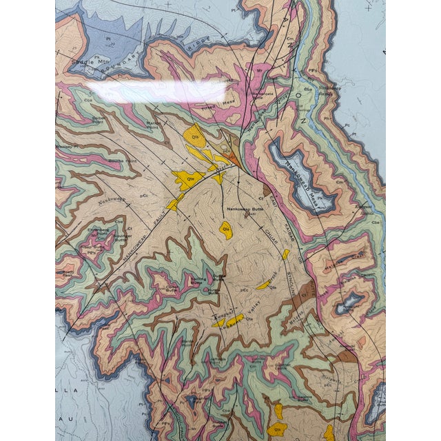 1967, Preliminary Geologic Map of the Grand Canyon and Vicinity, Arizona, Original Framed Vintage Map, by John H. Maxson For Sale - Image 10 of 12