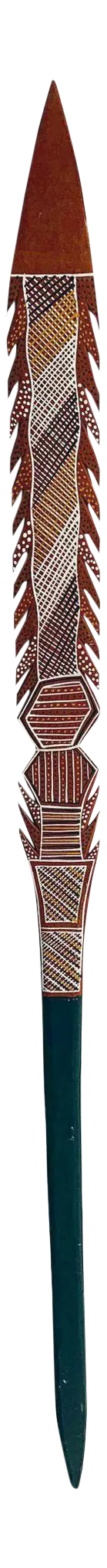 Australian Aboriginal Carved and Pained Spear from Melville Island