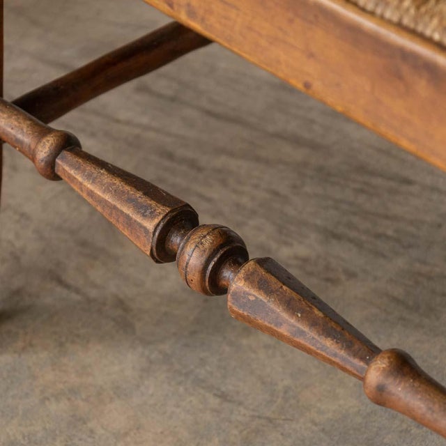 1940s French Provincial Wood and Woven Bench For Sale - Image 12 of 14