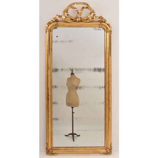 Antique Louis Philippe Gold Leaf Mirror, 1800s For Sale - Image 4 of 12
