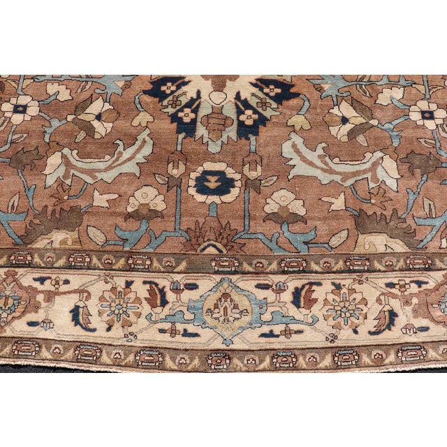 Antique Persian Serapi Rug With Grand Medallion and Expansive Botanical Design For Sale - Image 12 of 16