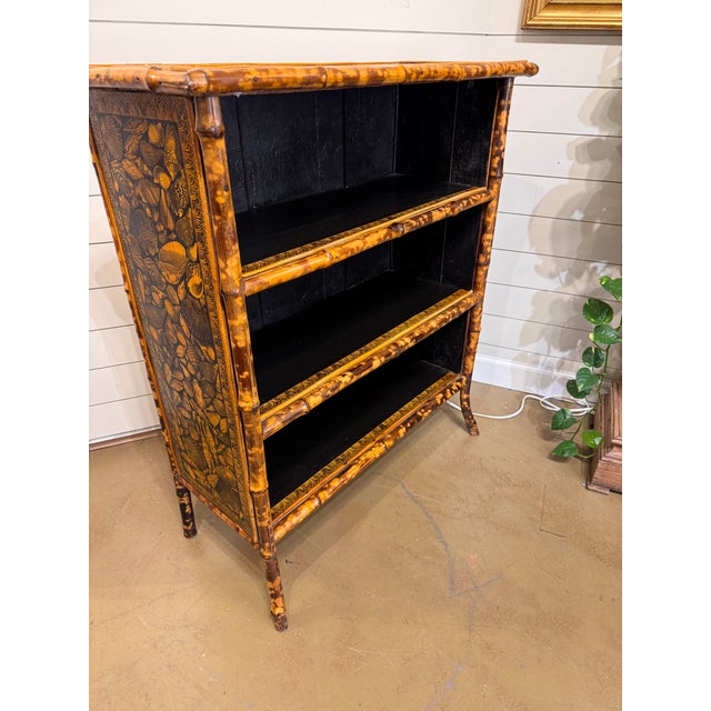 19th Century Bamboo Decoupage Bookshelf For Sale - Image 11 of 13