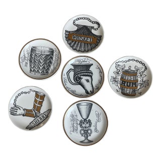 1980s Rosenthal Contemporary Fornasetti Milano Costers - Set of 6 For Sale
