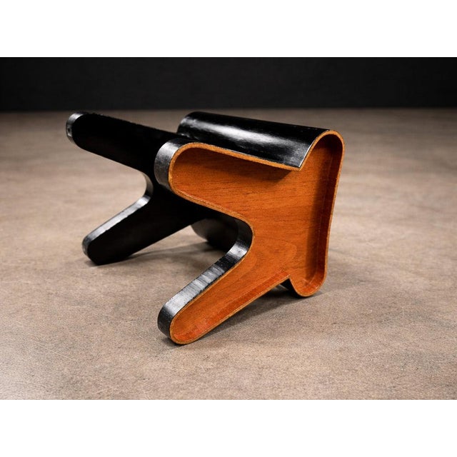 Brazilian Contemporary Stool in Ebonized Wood by Pedro Useche, Brazil, 2000s For Sale - Image 4 of 8