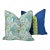 Schumacher Albizia Embroidery Fabric / Blue & Green Pillow Pair For Sale