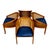 1970s Set of 4 Bent Oak & Cane Tub Chairs on Casters W/ Royal Blue Cushions in the Manner of Ward Bennett For Sale - Image 4 of 18
