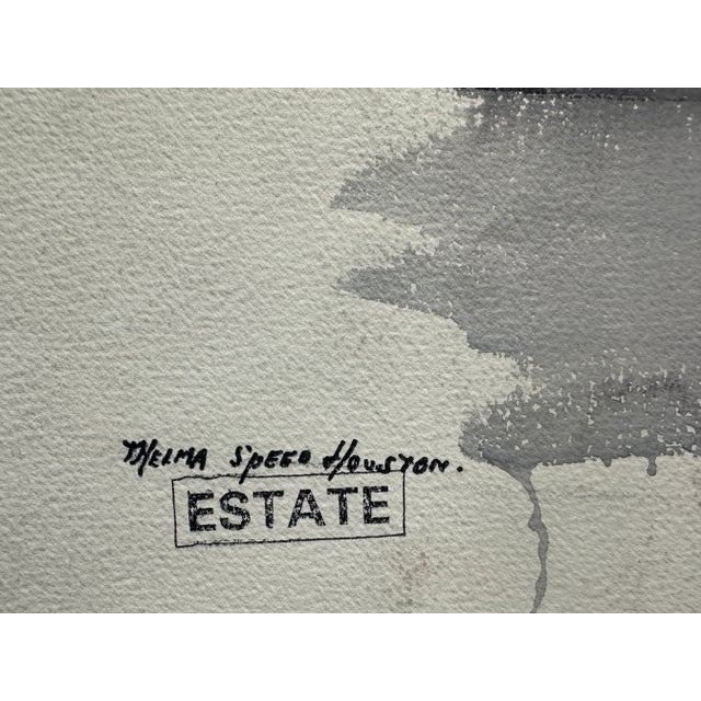 Paper Beach Cottage Watercolor by Thelma Speed Houston For Sale - Image 7 of 7