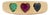 14k Yellow Gold Heart Emerald Ruby Sapphire Dome Band Gypsy-Set Ring Size 4 For Sale