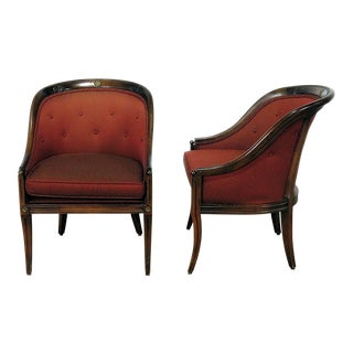 Late 20th Century Regency Style Club Chairs - A Pair For Sale