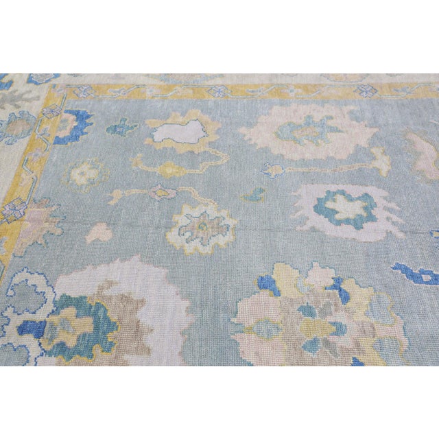 Early 21st Century Oriental Hand Knotted Rug Turkish Oushak 11'3" x 15'3" For Sale - Image 5 of 9