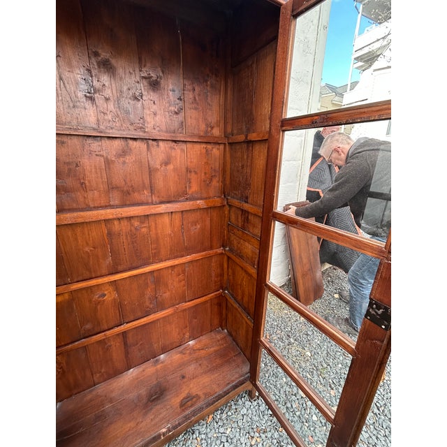 Reclaimed Teak Cabinet With Glass Panel Doors For Sale - Image 14 of 16