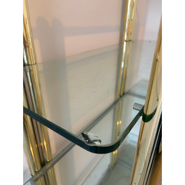 1980s Vintage Italian 1980s Brass & Glass Étagère For Sale - Image 5 of 6