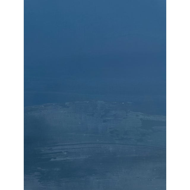 Early 21st Century Mellow Blue Color Field Painting With Soft Dimensional Texture For Sale - Image 5 of 9