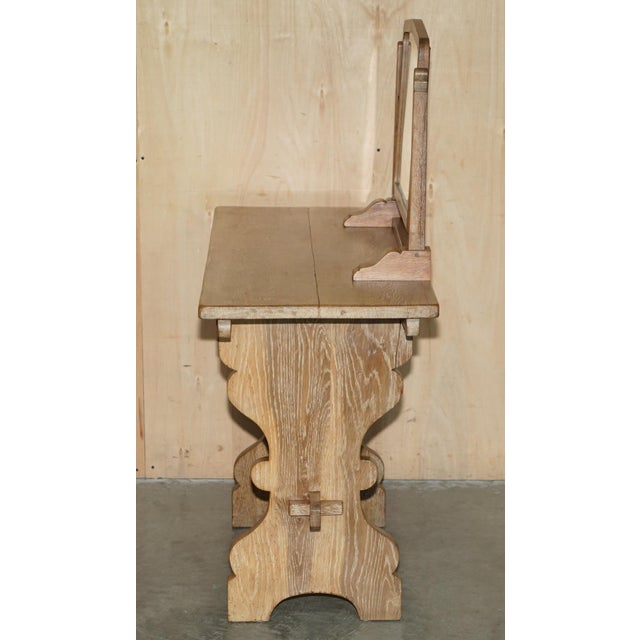 Arts & Crafts Limed Oak Cotswold Dressing Table from Tudor Furniture, 1930s For Sale - Image 14 of 16