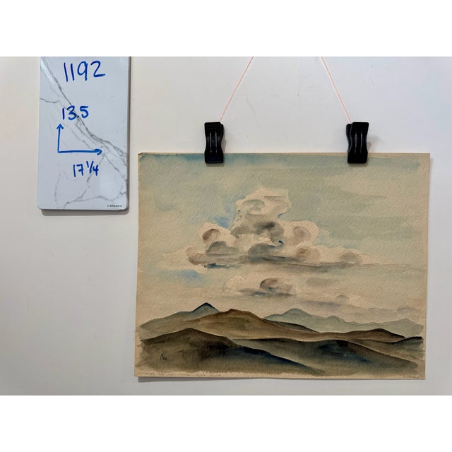Henry Emil Salloch Original Watercolor on Paper Mountain Range, 1936. For Sale In Atlanta - Image 6 of 6