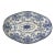 19th-Century English Flow Blue "Conway" Pattern Oval Platter by New Wharf Pottery For Sale