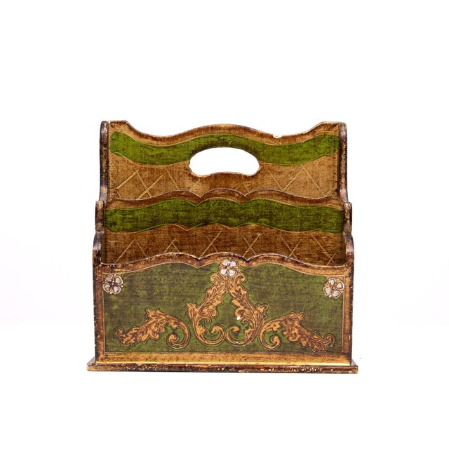 Florentine Newspaper Rack, Letter Holder & Paper Basket, Italy, 1960s, Set of 3 For Sale - Image 16 of 18