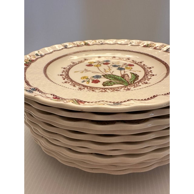 COPELAND SPODE COWLIP 8" salad plates, set of 11, made in England. This pattern known for its classic elegance, features a...