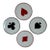 Vintage Modern "Ace" Ceramic Coasters, Set of 4 For Sale