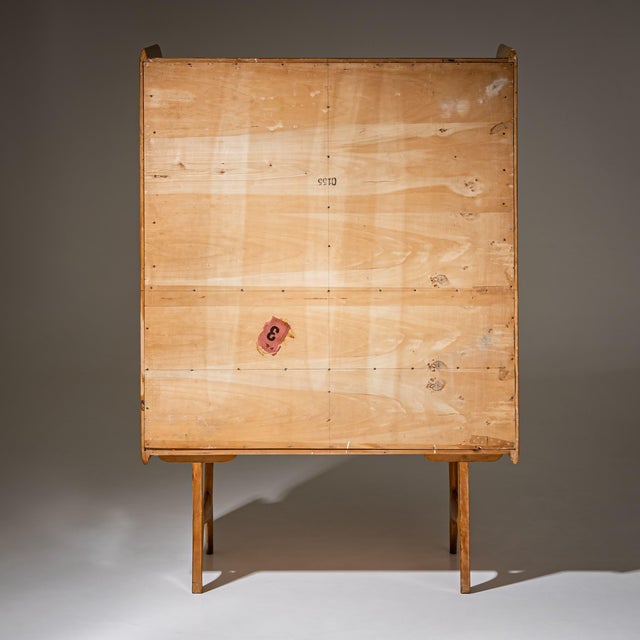 1950s Vintage Italian Credenza with Ceramic Handles, 1950s For Sale - Image 5 of 12