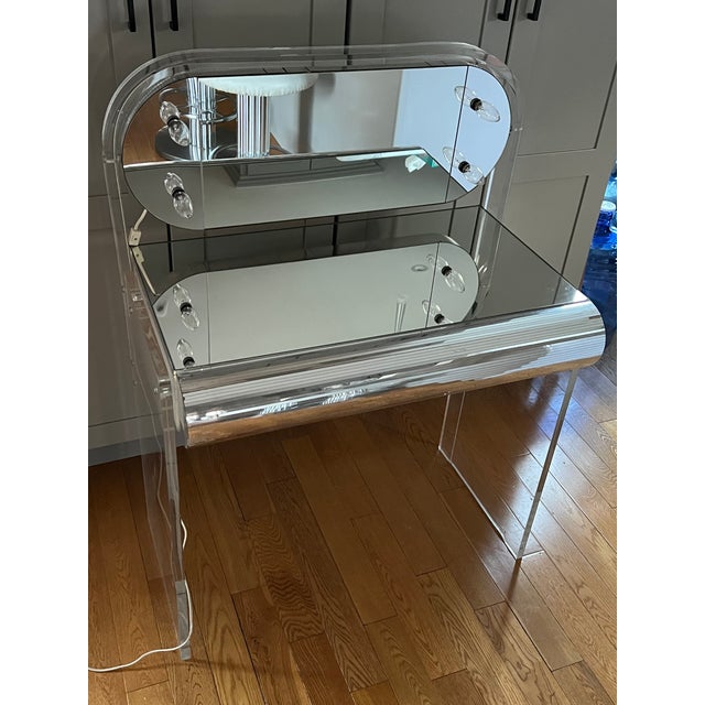 1970 Space Age Chrome Lucite Vanity Desk, by Hills Manufacturing Co. For Sale - Image 12 of 12