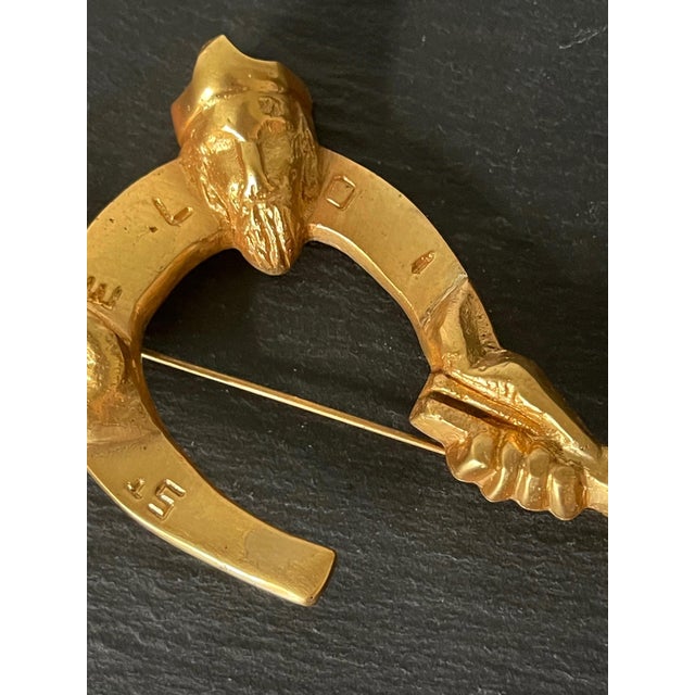 Wood French Art Bronze Brooch St Eloi by Line Vautrin For Sale - Image 7 of 12