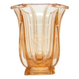 Art Deco Polish Vase from Zawiercie Glassworks, 1930s For Sale