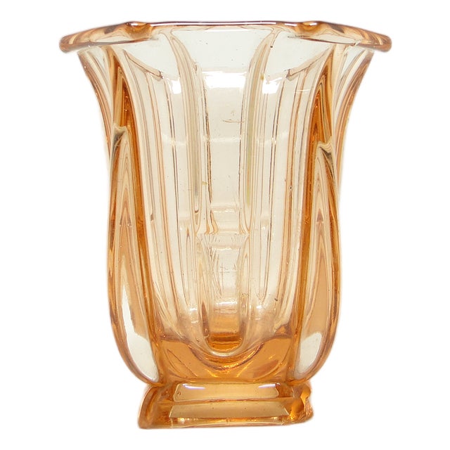 Art Deco Polish Vase from Zawiercie Glassworks, 1930s For Sale