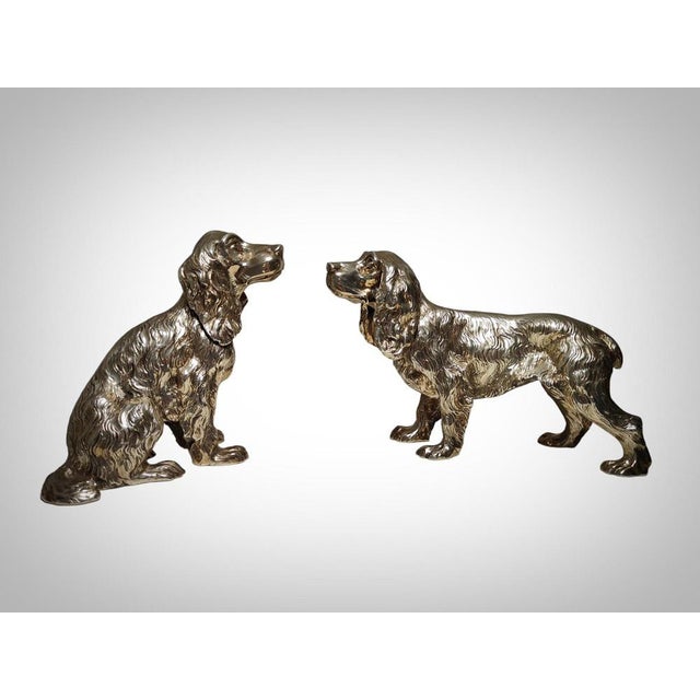 Italian Silver Cocker Spaniel Dogs, 1980s, Set of 2 For Sale - Image 3 of 17