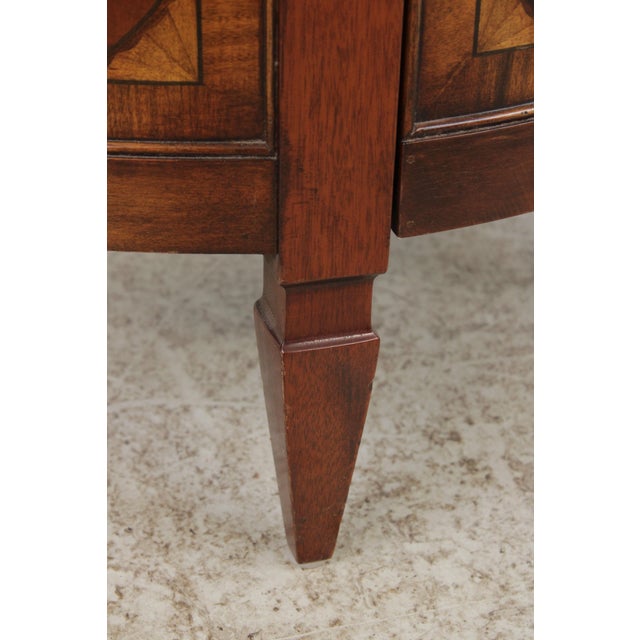 Trosby Inlaid Yew Wood Demilune Cabinet Commode For Sale In Philadelphia - Image 6 of 18