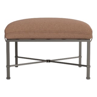 Brown Jordan Venetian Ottoman, Mica frame with Fusion Clay fabric For Sale