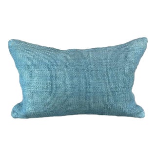 16 x 24 Hemp Pillow Turkish Cushion Natural Blue Pillow Cushion Cover For Sale