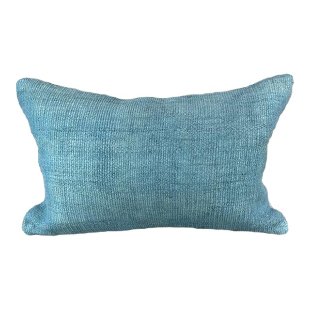 16 x 24 Hemp Pillow Turkish Cushion Natural Blue Pillow Cushion Cover For Sale
