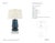 Chapman & Myers by Visual Comfort Signature Parisienne Small Table Lamp in Oslo Blue with Linen Shade Designer: Chapman &...