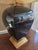 Vintage Brass and Black Porcelain Table Lamp For Sale - Image 4 of 11
