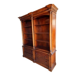 Thomasville Mahogany Fredericksburg Bibliotheque Double Bookcase For Sale