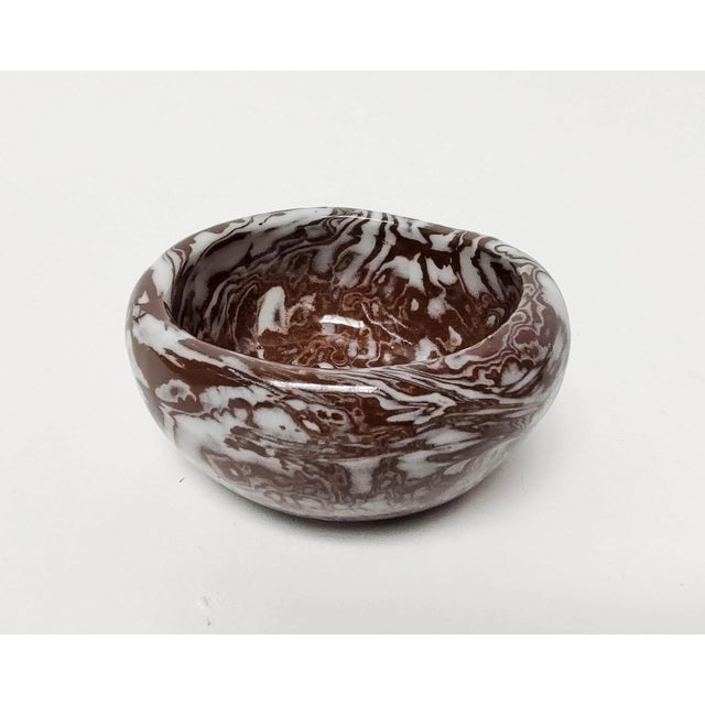 White and Red Nerikomi Pinch Pot Handbuilt by Fizzy Ceramics For Sale In Los Angeles - Image 6 of 11