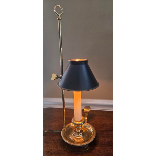 Mid 20th Century French Candlestick Bouillotte Table Lamp For Sale - Image 4 of 14