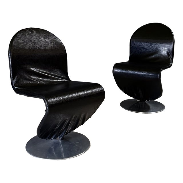 Mid-Century Modern System 123 Dining Chairs by Verner Panton for Fritz Hansen, 1960s, Set of 2 For Sale