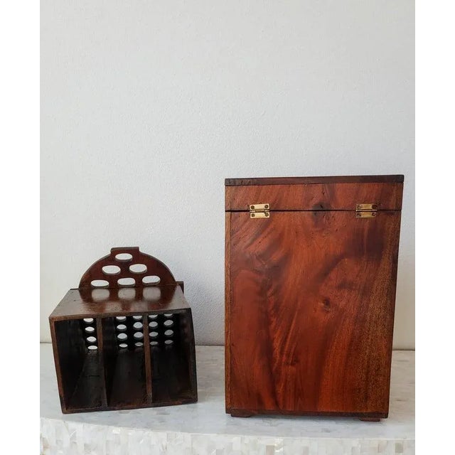 Antique American Federal Period Flame Mahogany Knife Box For Sale - Image 9 of 11