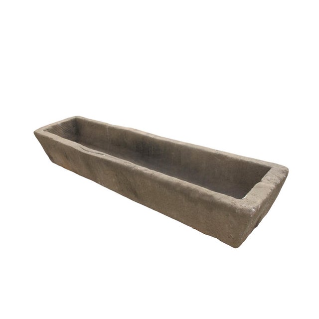 87" Inch Long Hand Chiseled Stone Trough 65 For Sale In Greensboro - Image 6 of 12
