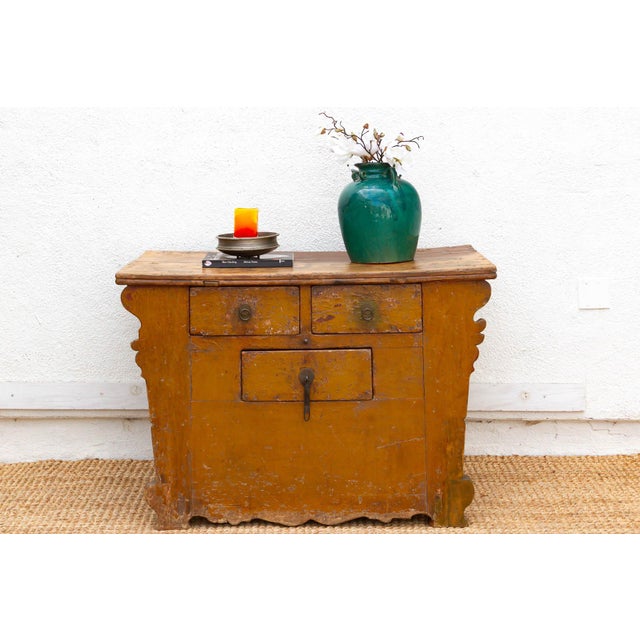 Large Vibrant Yellow 19th Century Money Chest For Sale - Image 14 of 14