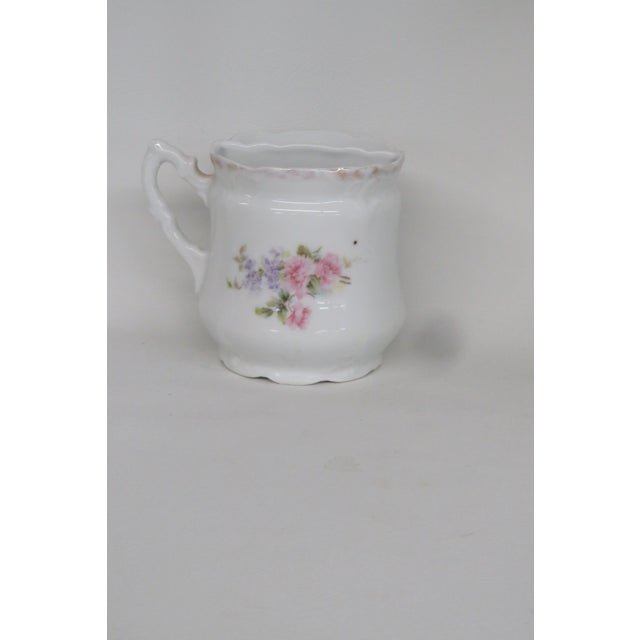 Mid 20th Century Porcelain Floral Pink Green Shaving Mug Cup 4560b For Sale In Miami - Image 6 of 11