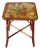 Vintage Bamboo Side Table With Decoupage Top For Sale