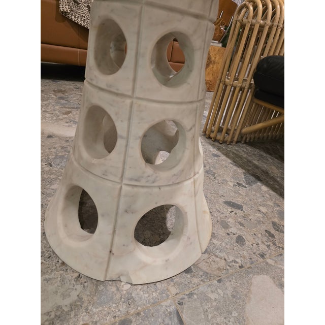Early 21st Century Contemporary Marble Side Table Attributed to Global Views For Sale - Image 5 of 12